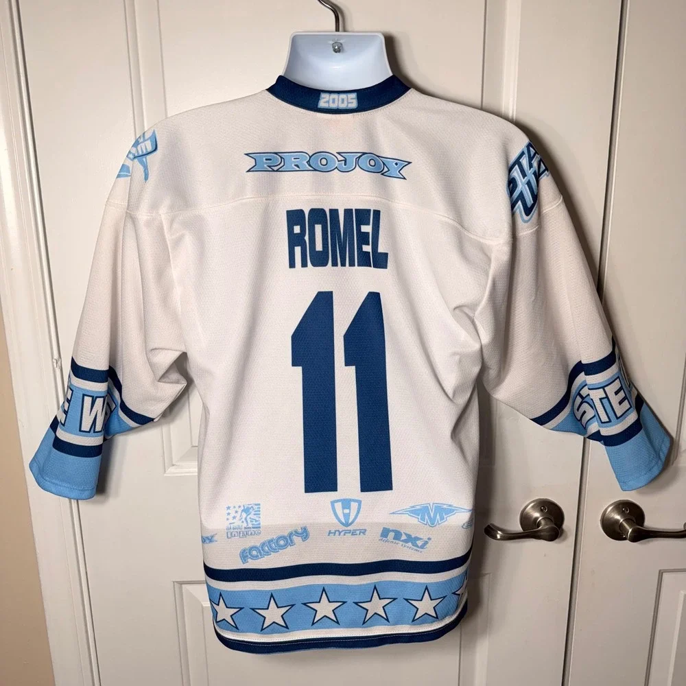 Vintage Projoy NC State Wars Hockey Jersey Romel 11 White Youth Large 2005